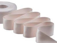 Furlanis - Dubbel satijnen lint, Italiaanse stof - poederroze, 40 mm x 25 m