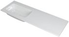 Wastafel INK Faktor Wastafel Polystone Links Zonder Kraangat - 1400x450x15 mm - Glans Wit