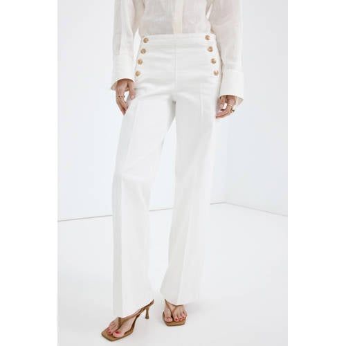 Mango high waist wide leg jeans ecru
