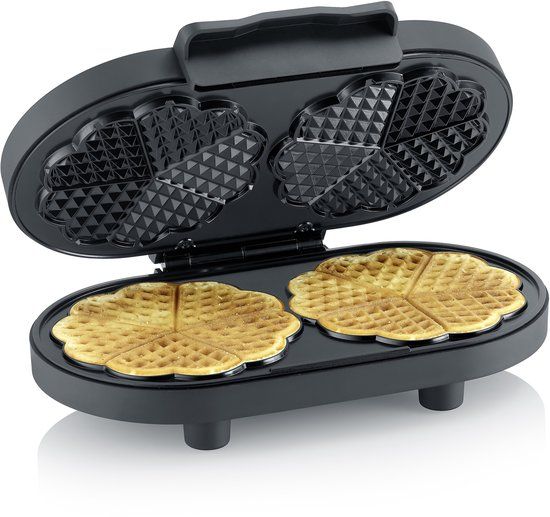 Severin WA 2118 Duo Wafelijzer Black Line, 1200W, PFAS-vrije coating, Zwart