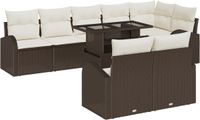 vidaXL Tuinbank - Set - 9 - st - Bruin - Poly - rattan