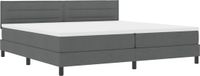 vidaXL Boxspring bed met hoofdeinde Donkergrijs 200 x 200 cm Stof