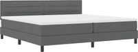 vidaXL Boxspring bed met hoofdeinde Donkergrijs 200 x 200 cm Stof