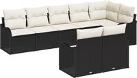 vidaXL Tuinbank - Set - 8 - st - Zwart - poly - rattan