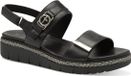 Tamaris Dames Platte Sandalen Zwart Leer Maat 41
