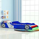 Prolenta Maison Exclusive - Kinderbed met LED-verlichting, raceauto-design, 90 x 200 cm, blauw