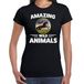 Bellatio Decorations Amazing Wild Animals T-shirt paard - zwart - dames - cadeau shirt paard / paarden liefhebber S