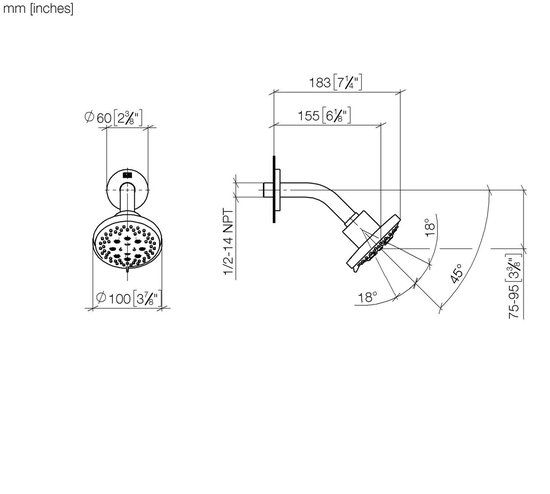 Dornbracht Hoofddouche Chroom Rond 10 cm 3 straalsoorten