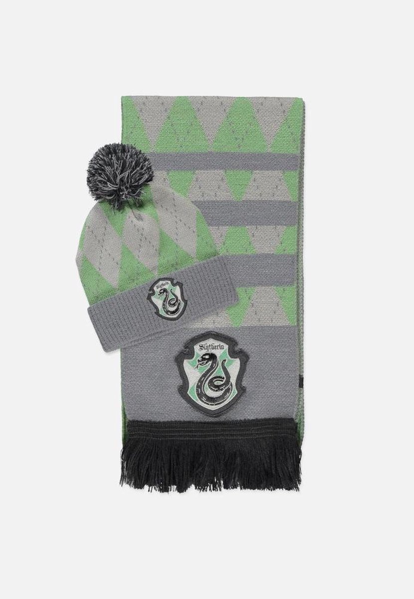 Difuzed Harry Potter Muts & Sjaal Set Slytherin Grijs/Groen