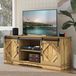 Vintage Bruin meubel voor televisie dressoir entertainmentcenter met 2 schuifdeuren