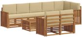 vidaXL - Canapé d'angle - 8 places - Naturel et beige - Polyester