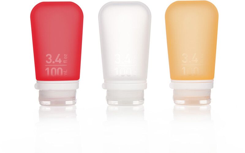 humangear GoToob 100ml - 3 stuks - Transparent/Red/Orange