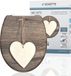 OEM Duroplast WC-bril bevestiging, Kunststof, bruin, wood heart