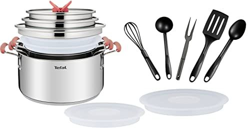 Tefal Opti'Space G720SD74 Kookpannenset - 13-delig - Roestvrij staal - Inductie - Stapelbaar