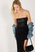 Mega Merchant GMBH Bustier femme noir à sequins sans bretelles