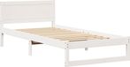 vidaXL Bedframe met hoofdeinde Wit Massief grenenhout 90 x 190 cm
