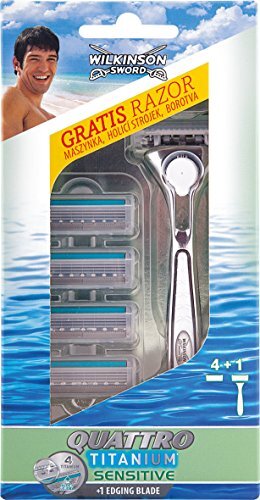 Wilkinson Sword Quattro Titanium Sensitive 4 scheermesjes + 1 lemmet