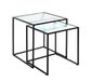 HAKU Bijzettafel set van 2 zwart metaal salontafel veiligheidsglas 5 mm