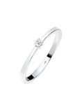 Elli PREMIUM - Ring - Dames Verlovingsring met Diamant (0,03 ct) in 925 Sterling Zilver - Dames