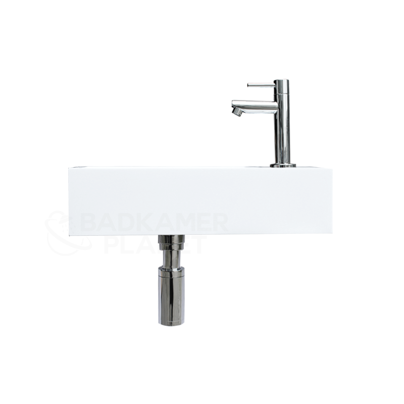 Badkamerplanet Solid Surface Fonteinset Recto 40x22x10 cm - Wit