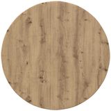 vidaXL Tafelblad Ø 80 x 1,5 cm Rond Bewerkt Hout Artisanaal Eiken