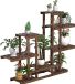 Merkloos Étagère à plantes en bois, 6 niveaux, escalier à fleurs, jardin, escalier à plantes, extérieur, support de fleurs, plusieurs étages, marron, 120,5 x 25 x 96,5 cm