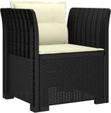 vidaXL - Eén-zits - Fauteuil - met - Kussens - Rieten - Look - PP - Antraciet
