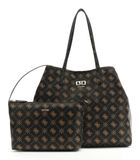 GUESS shopper Emelie Logo 2 in 1 Tote Espresso Logo donkerbruin