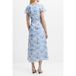French Connection Daisy Emina Georgette Robe Bleu Multi