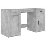 vidaXL Bureau met kast bewerkt hout betongrijs
