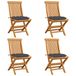 vidaXL Tuinstoelen 6 st met antracietkleurige kussens massief teakhout