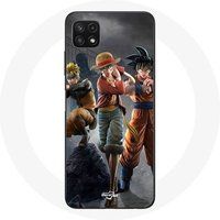 Maniacase Etui voor Samsung Galaxy A22 5G Sangoku naruto Luffy één stuk Dragon Ball z 3D Anime manga
