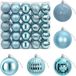vidaXL Kerstballenset - 50 st - Turquoise - 8 cm - Polystyreen