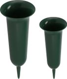 DK Design Grafvazen kunststof - groen - H42 en H26 cm