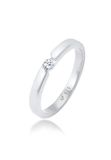 Elli PREMIUM Ring Dames Verloving Elegant Klassiek met Diamant (0,06 kt.) in 925 Sterling Zilver