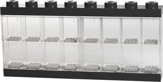 LEGO Vitrine voor Minifigures - 16 Vakken - Zwart - Stapelbaar & Ophangbaar