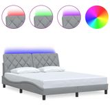 VidaXL Bedframe Lichtgrijs Stof 200x200 cm