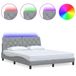 VidaXL Bedframe Lichtgrijs Stof 200x200 cm