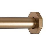 Ivilon Spanningsgordijnroede - zeshoekige veerspanstang voor ramen of douche, 61 tot 91 cm, warm goud