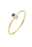 Elli Premium Dames Solitaire Jaarring 9_k_(375) Diamant 0602170618, 54 EU, Geelgoud, Diamant