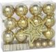 Gerimport Kerstballen, ornamenten en piek - 29-dlg - goud - kunststof - voor kleine boom