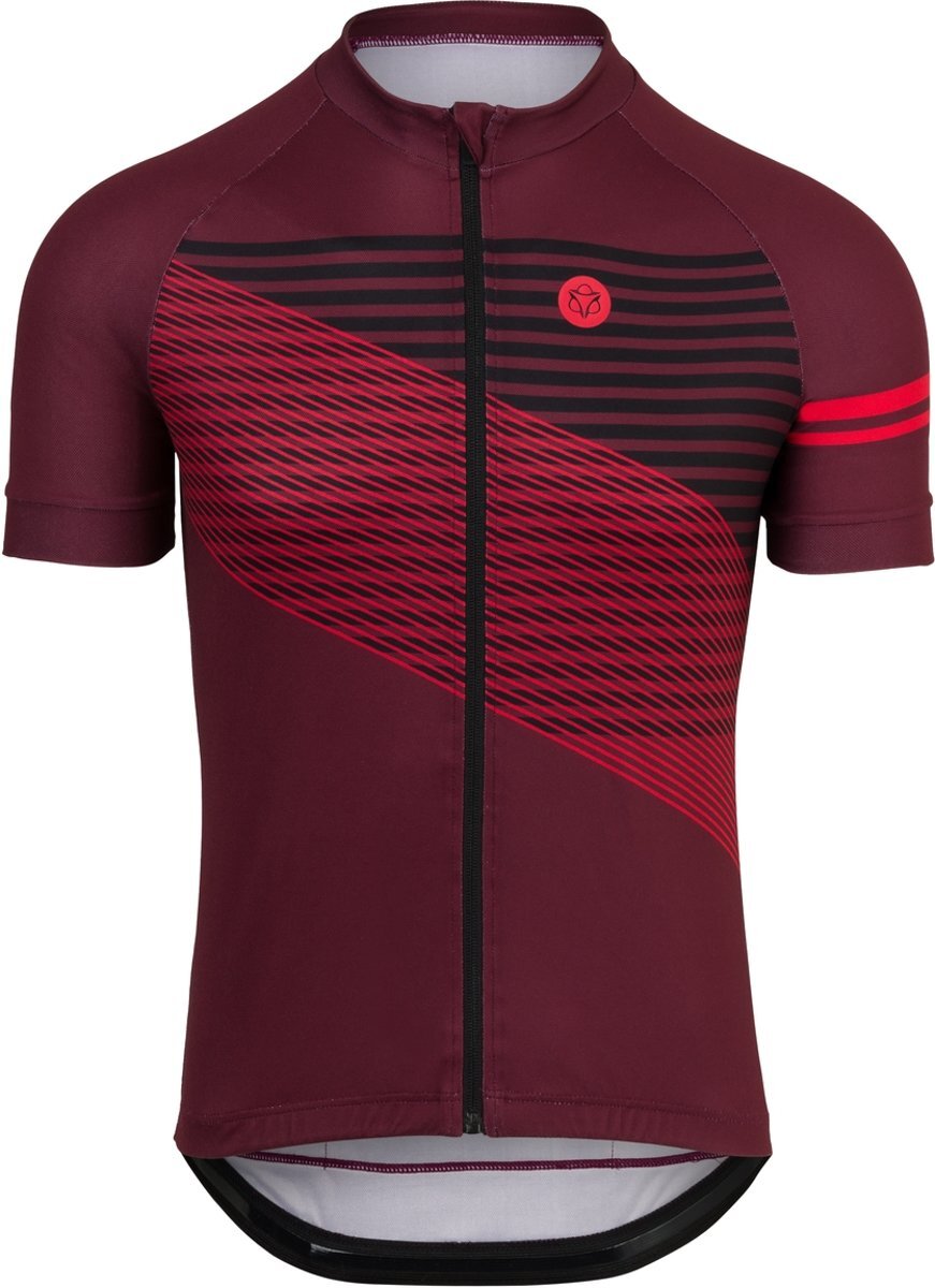 AGU Striped Fietsshirt Essential Heren Fietsshirt - Maat S - Rood