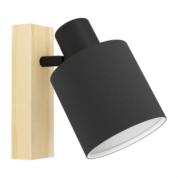 EGLO Batallas Wandlamp - E27 - Hout/Zwart - 10W - 17cm