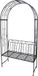 Pro Garden Arche de jardin - Banc - Métal - 121 x 230 cm - Noir