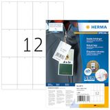 HERMA 6872 stevige etiketten A4, set van 14 (52,5 x 93,5 mm, 1.400 vellen, papier/film/papiercomposiet), geperforeerd, bedrukbaar, riet-klevende prijskaartjes, 16.800 producttags voor printer, wit