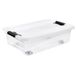 keeeper Opbergdoos met wieltjes, deksel en schuifsluiting, 59,5 x 39,5 x 18 cm, 28 l, transparant