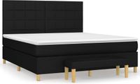 vidaXL Boxspring met matras stof zwart 160x200 cm