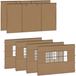VONROC Kit de parois latérales pour tente de réception double - 6 x 4,5 m - Beige