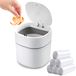 Mini Bureau Prullenbak met Deksel met Prullenbak Zakken 180 stks Press-Top 0.5 Gallon Tiny Countertop Afvalmand Kleine Tafelblad Plastic Bedekt Vuilnisbak voor Bureau Top