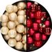 Othmar Decorations Bv Mini kerstballen - 48x st - rood en champagne - 2,5 cm - glas - kerstversiering